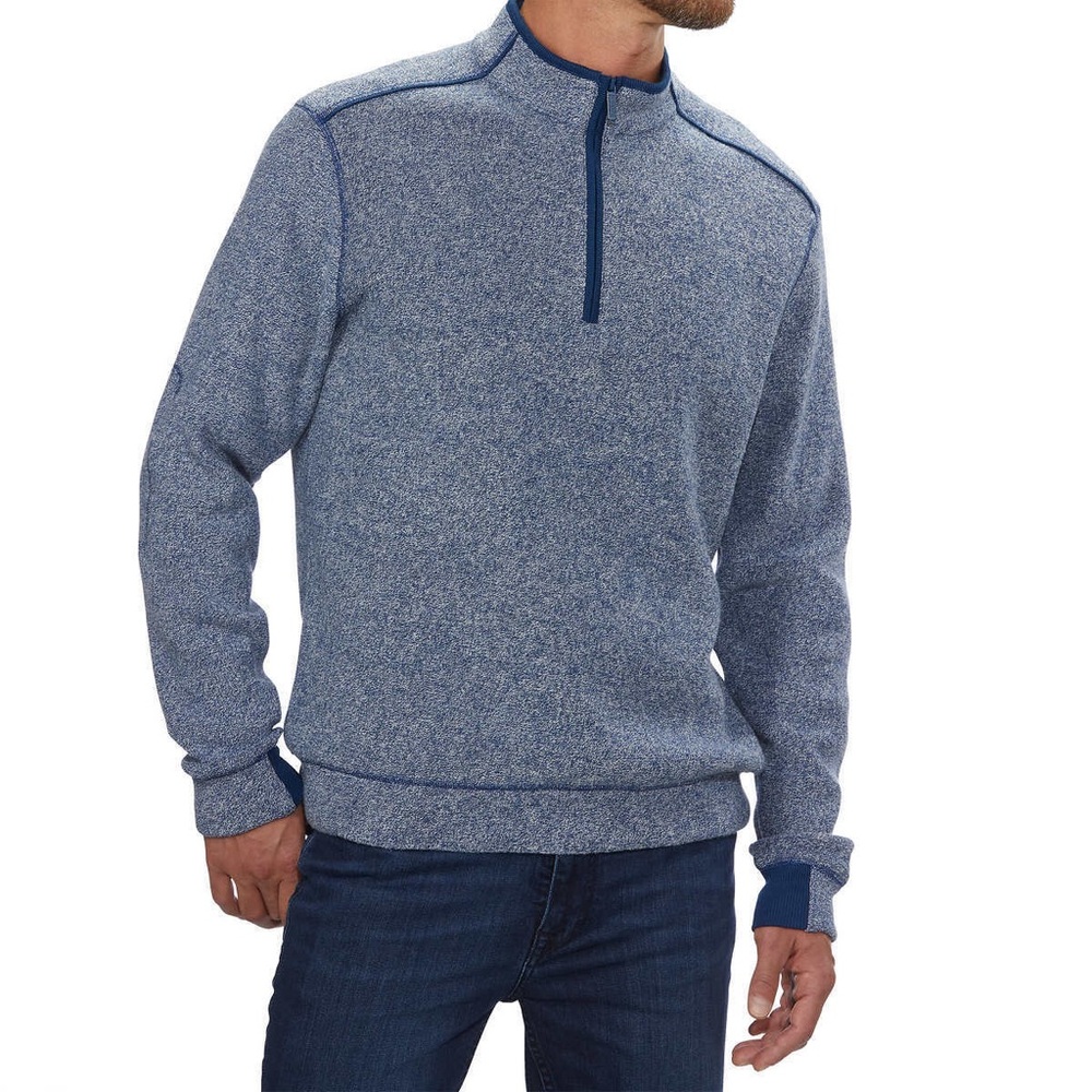 Greg Norman 1/4 Zip Blue Golf Pullover